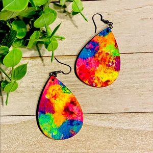 Wooden Hand-Painted Earrings